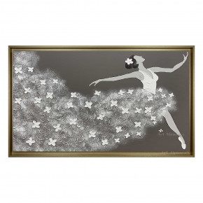 Art Maiora - Quadro moderno dipinto a mano su tela "Ballerina" 110x65 - Colore: Grigio Tortora - Tema Quadro: Figurativi - Realizzazione Quadro: Dipinti su Tela - SKU: BLR-S-TG 