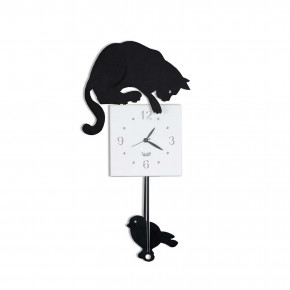 Arti e Mestieri - Modello: Hunter Cat - Orologio a pendolo da parete moderno - SKU: 0OR3068 
