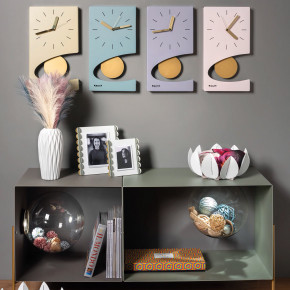 Arti e Mestieri - Modello: Eclipse - Orologio da parete moderno a pendolo in metallo con design geometrico - SKU: 0OR3962 