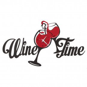 Arti e Mestieri - Modello: Wine Time - Orologio da parete da cucina con calici e lancette in metallo - SKU: 0OR3409 