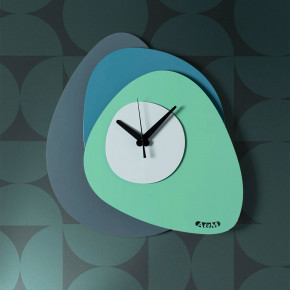 Arti e Mestieri - Modello: Grease - Orologio da parete design moderno geometrico in metallo multistrato - SKU: 0OR5003 