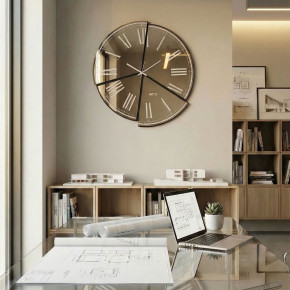 Arti e Mestieri - Modello: Kintsugi - Orologio da parete rotondo in metallo con quadrante in vetro specchiato - SKU: 0OR5178 