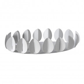 Arti e Mestieri - Modello: Ficus - Vassoio ovale in metallo dal design moderno - Colore: Bianco Marmo - SKU: 0VA5157C158 - Codice EAN: 8055596060954