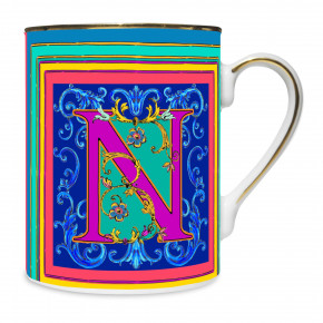 Baci Milano - Modello: Ortigia - Mug in porcellana dal design classico "lettera N" - Colore: Multicolore - SKU: MUG.ORTN - Codice EAN: 8056209636986 