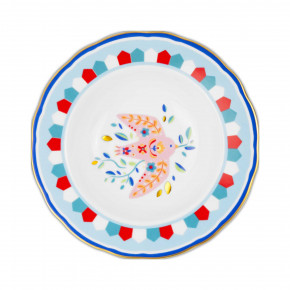 Baci Milano - Modello: Mamma Mia - Piatto fondo in porcellana dal design moderno ed elegante "Uccellino" - Colore: Rosso/Blu - SKU: PLA2.MAM01 - Codice EAN: 8059793462924