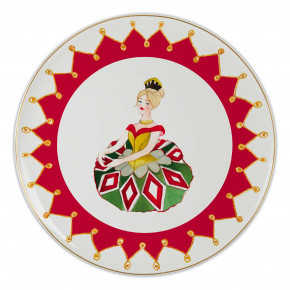 Baci Milano - Modello: Carol - Piatto frutta rotondo in porcellana - Colore: Bianco/Rosso - SKU: XPLA3.CAR01 - Codice EAN: 8056209632995 