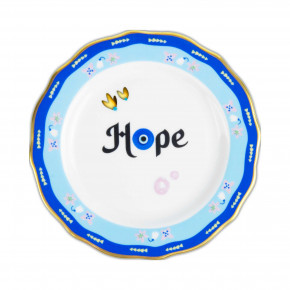 Baci Milano - Modello: Mamma Mia - Piatto per pane in porcellana dal design moderno ed elegante "Hope" - Colore: Azzurro/Blu - SKU: PLA4.MAM01 - Codice EAN: 8059793463044 