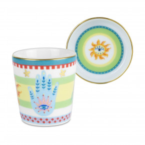 Baci Milano - Modello: Mamma Mia - Tazzina da caffè con piattino in porcellana "Albero della Vita" - Colore: Multicolore - SKU: ESPR.MAM03 - Codice EAN: 8059793463327