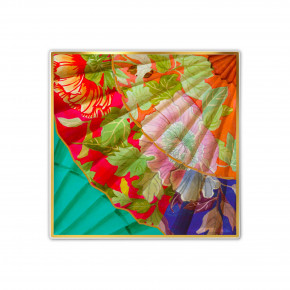 Baci Milano - Modello: Ventagli - Vassoio quadrato piccolo in porcellana dal design moderno ed elegante - Colore: Multicolore - SKU: GTR3.VEN01 - Codice EAN: 8057143589475