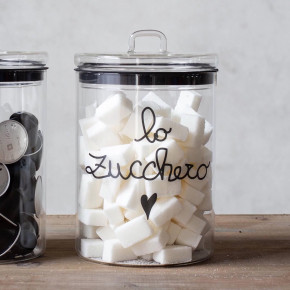 Simple Day - Modello: Lo Zucchero - Barattolo con coperchio ermetico in vetro - Colore: Trasparente - SKU: 10012219 - Codice EAN: 8058269691844 