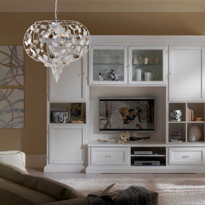 Bonetti Illumina - Modello: Bella - Lampadario in metallo laccato con decorazione decape 5 luci - Attacco Lampadina: E27 - 5 Lampadine - Watt 60W - Dimmerabile: NO - Grado di Protezione: IP20 - Classe Energetica: A++ - SKU: BL196-5 