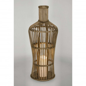 Bizzotto - Modello: Meryn - Lanterna grande in bambu con candela a led - SKU: B0141638 - Codice EAN: 8051836718265 