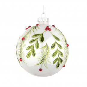 Bizzotto - Modello: Berry - Pallina per albero di natale berry d.10 - Colore: Bianco/Verde - SKU: B0934372 - Codice EAN: 8051836378360
