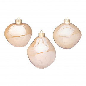 Bizzotto - Modello: Organic - Set 3 pezzi palline per albero di natale organic d.10 - Colore: Champagne - SKU: B0975494 - Codice EAN: 8051836645172