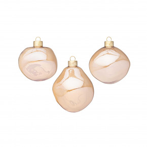 Bizzotto - Modello: Organic - Set 3 pezzi palline per albero di natale organic d.8 - Colore: Champagne - SKU: B0975487 - Codice EAN: 8051836645103