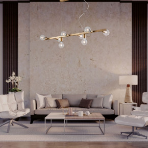 Bonetti Illumina - Modello: Fabian - Lampada a sospensione moderna grande con struttura in metallo - Attacco Lampadina: E27 - 8 Lampadine - Watt 55W - Dimmerabile: NO - Grado di Protezione: IP20 - Classe Energetica: A - SKU: BL293-8 