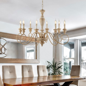 Bonetti Illumina - Modello: Cascina - Lampadario classico con 8 braccia e struttura in metallo regolabile in altezza - Attacco Lampadina: E14 - 8 Lampadine - Watt 42W - Dimmerabile: NO - Grado di Protezione: IP20 - Classe Energetica: A - SKU: BL265-8 