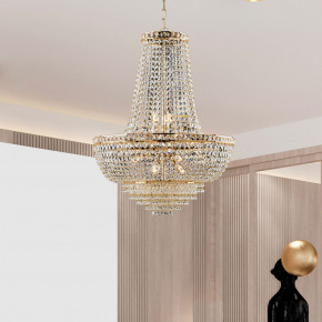 Bonetti Illumina - Modello: Wagner - Lampadario classico grande con struttura in metallo e paralume in vetro - Colore: Oro - Attacco Lampadina: E14 - 11 Lampadine - Watt 42W - Dimmerabile: NO - Grado di Protezione: IP20 - Classe Energetica: A - SKU: BL266-11-OR 