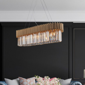 Bonetti Illumina - Modello: Ravel - Lampadario moderno con struttura in metallo e paralume in vetro - Colore: Oro - Attacco Lampadina: E14 - 8 Lampadine - Watt 42W - Dimmerabile: NO - Grado di Protezione: IP20 - Classe Energetica: A - SKU: BL268-8-OR 