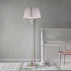 Bonetti Illumina - Modello: Franz - Piantana da terra classica con struttura in metallo e dettagli in vetro - Colore: Oro - Attacco Lampadina: E27 - 1 Lampadina - Watt 55W - Dimmerabile: NO - Grado di Protezione: IP20 - Classe Energetica: A - SKU: BL275-PH-OR 