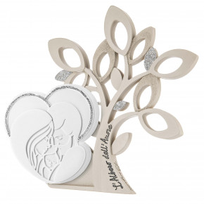 Bongelli Preziosi - Modello: L'Albero dell'Amore - Bomboniera per battesimo - Scultura piccola albero della vita e sacra famiglia - SKU: ME2386/1/ 