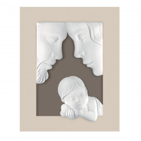 Bongelli Preziosi - Capezzale piccolo con la sacra famiglia in marmorino e cornice in legno - SKU: ME2518/1