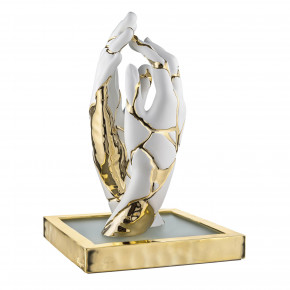 Bongelli Preziosi - Modello: Mani - Lampada da tavolo in marmorino kintsugi con diffusore a led - Attacco Lampadina: Led Integrato - 1 Lampadina - Watt 4W - Dimmerabile: NO - Grado di Protezione: IP20 - Classe Energetica: A - SKU: ME2585 