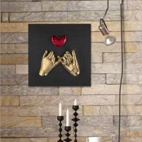 Bongelli Preziosi - Modello: Mani Cuore - Quadro con pannello in legno e raffigurazione in marmorino - Tema Quadro: Figurativi - Realizzazione Quadro: Pannelli in Legno - SKU: ME2617