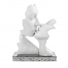 Bongelli Preziosi - Modello: Bacio Stilizzato - Scultura in marmorino grande con base argento - SKU: ME2691/2A 