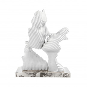 Bongelli Preziosi - Modello: Bacio Stilizzato - Scultura in marmorino grande con base marmo bianco - Colore: Bianco - SKU: ME2691/2MAB 