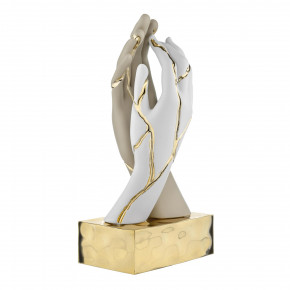 Bongelli Preziosi - Modello: Mani - Scutura da tavolo piccola in marmorino kintsugi dal design moderno - SKU: ME2587/1 