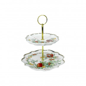 Brandani - Modello: Carol - Alzatina con doppio piatto in porcellana - Colore: Multicolore - SKU: B89982 - Codice EAN: 8029722899824 