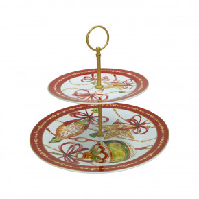 Brandani - Modello: Gioco di luci - Alzatina con doppio piatto in porcellana - Colore: Multicolore - SKU: B89698 - Codice EAN: 8029722896984 