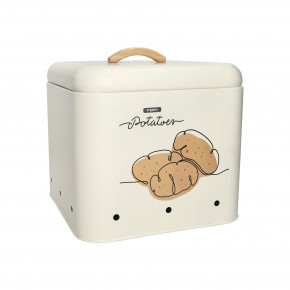 Brandani - Modello: Potatoes - Barattolo per alimenti in metallo con coperchio - Colore: Avorio - SKU: B50117 - Codice EAN: 8029722501178
