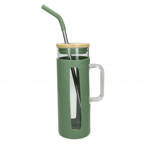 Brandani - Boccale slim in vetro con cannuccia - SKU: B5148/S 