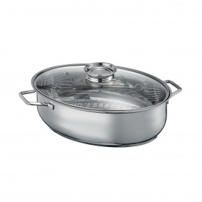 Brandani - Modello: Techno - Cuoci arrosti in acciaio inox e coperchio in vetro - Colore: Acciaio - SKU: B51472 - Codice EAN: 8029722514727 