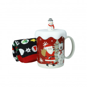Brandani - Mug in porcellana con tappo in silicone e calzini - Colore: Rosso - SKU: B83027 - Codice EAN: 8029722830278 