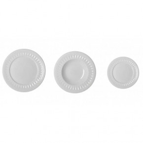 Brandani - Modello: Senzatempo - Set 18 pz servizio di piatti piani, fondi e piattino classici in ceramica - Colore: Bianco - SKU: B52400 - Codice EAN: 8029722524009
