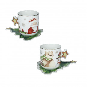 Brandani - Modello: Racconti - Set 2 tazze in porcellana - Colore: Multicolore - SKU: B84793 - Codice EAN: 8029722847931 