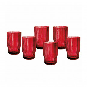 Brandani - Modello: Elfomagia - Set 6 pezzi bicchieri per acqua in vetro dal design moderno - Colore: Rosso - SKU: B51531 - Codice EAN: 8029722515311 