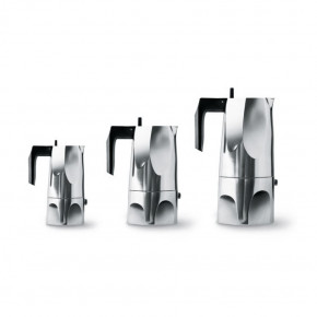 Alessi - Modello: Ossidiana - - Design By: Mario Trimarchi Caffettiera Moka - Colore: Alluminio - SKU: MT18 
