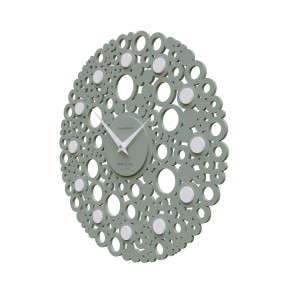 CalleaDesign - Modello: Bollicine - Orologio da parete design moderno in legno con decoro a bolle - SKU: 61-10-1 