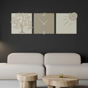 CalleaDesign - Modello: Albero della Vita - Orologio da parete moderno con tre pannelli in legno - SKU: 10-333 
