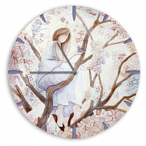 Cartapietra - Modello: Ragazza sull'Albero - Orologio da parete rotondo con bassorilievo con retro in legno massello - SKU: OT4509 