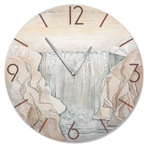 Cartapietra - Modello: Acqua Preziosa - Orologio da parete rotondo grande con bassorilievo con retro in legno massello - SKU: 46594 