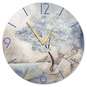 Cartapietra - Modello: Luce Nascosta - Orologio da parete rotondo grande con bassorilievo con retro in legno massello - SKU: OT6593 