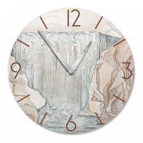 Cartapietra - Modello: Acqua Preziosa - Orologio da parete rotondo medio con bassorilievo con retro in legno massello - SKU: 44894 