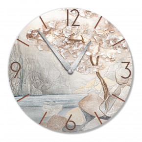 Cartapietra - Modello: Luce Nascosta - Orologio da parete rotondo medio con bassorilievo con retro in legno massello - SKU: OT4893