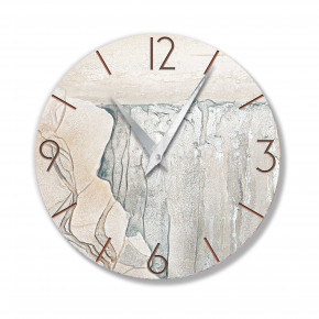 Cartapietra - Modello: Acqua Preziosa - Orologio da parete rotondo piccolo con bassorilievo con retro in legno massello - SKU: 43094 