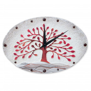 Cartapietra - Modello: Albero della Vita - Orologio ovale con bassorilievo con retro in legno massello - SKU: OS402501 